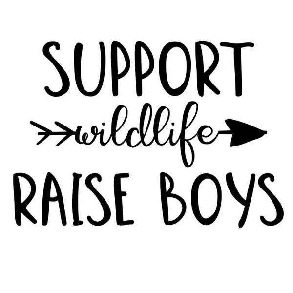 Support wildlife raise boys iron on vinyl