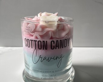 Cotton Candy Craving 2 Wick, 12 oz Candle,Soy Wax Candle, Fruity candle, Whipped candle