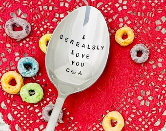 "I Cerealsly Love You" Spoon - Engraved Stainless Steel, Gift For Mom, Wife, Husband, Valentine's Day - View #5