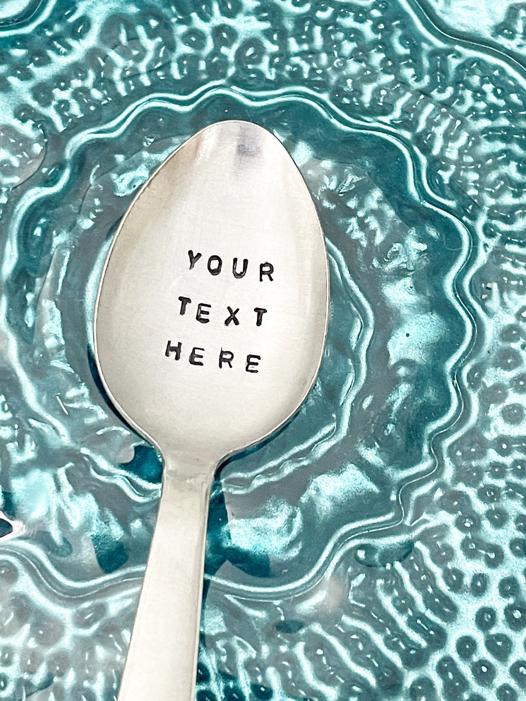 Spoon Writing Your Text Here Hand Stamped Custom Spoon, Custom Stamped Spoon ...