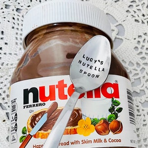 Personalized Nutella Spoon, Hand Stamped Custom Spoon, Nutella Lover Spoon, Personalized Spoon