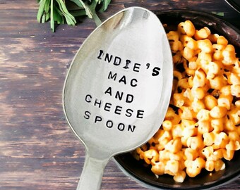 Personalized Mac And Cheese Spoon, Hand Stamped Custom Spoon, Mac And Cheese Lover, Personalized Spoon