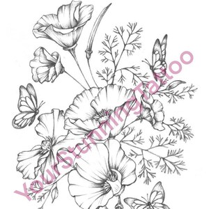 Floral tattoo sketch
