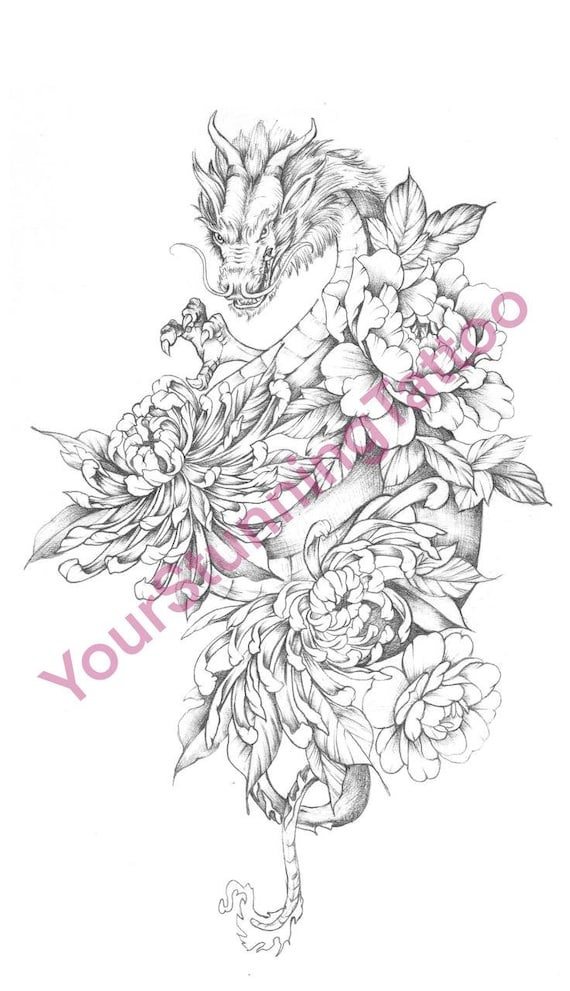 Japanese Dragon Stencil Tattoo Designs