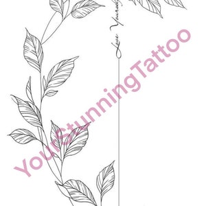 Floral Tattoo, botanisches Tattoo, Tattoo Design, Florale Skizze, sofort Download, Originaldruck, Tattoo Kunst, Tattoo Schablone, Digitaldruck