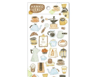 Coffee Cafe stickers - Hanko Seal Japan