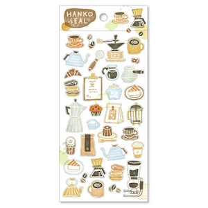 Coffee Cafe stickers - Hanko Seal Japan