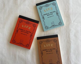 LIFE Japan - B7 Noble Ruled Memo Pad - Ruled / Section / Plain