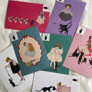 Rei Kurahashi Postcards - Girl with cats - Japan