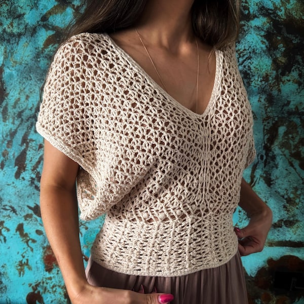 Monstera Tee Crochet PDF Pattern  (English, Polish)