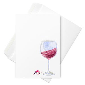 Ooflessshop - Vino rosso e Yogi femminile - Cartolina d'auguri vuota