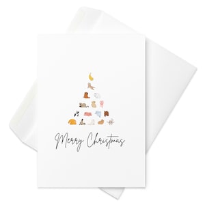 Ooflessshop - Árvore de Natal Animal Yogis - Cartão comemorativo