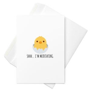 Ooflessshop - Baby bird says "shhh.. I'm meditating" - Blank Greeting card
