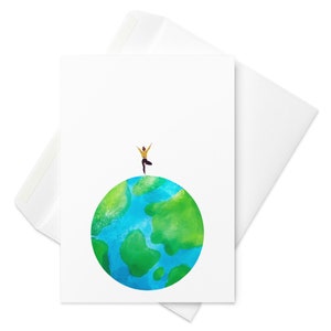 Ooflessshop - Conquer the world with yoga - Blank Greeting card