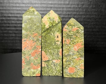 Unakite Tower Small, Natural Unakite Tower, Unakite Obelisk, Metaphysical Crystal Healing, Heart Chakra
