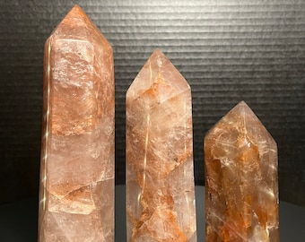 Hematoid Quartz Tower, Fire Quartz, Quartz, Grounding, Protection, Calming, Meditation, Uplifting, Manifestation, Crystal Healing