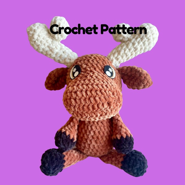 Marvin the Moose Crochet Pattern - Digital File ONLY