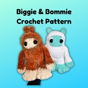 Biggie and Bommie - Bigfoot and Yeti Crochet Pattern - Digital File ONLY