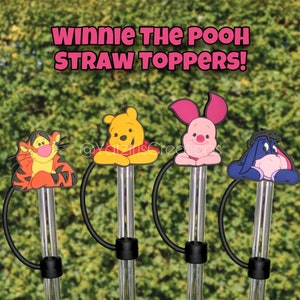 Winnie Pooh Straw Toppers / Stanley Straw Toppers / Pooh Bear y amigos / Accesorios de paja / Amuletos de paja / Accesorios para vasos