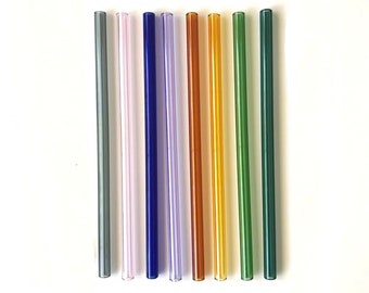 Handmade Colored Glass Straws | Choose Your Color | Reusable Straws | Eco Friendly Straws | Straight Glass Straw | High Quality Glass Straws