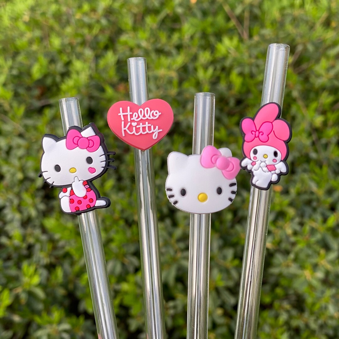 Hello Kitty Straw Charms Sanrio Straw Toppers Kawaii Straw Toppers