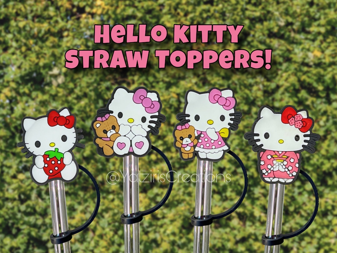 Cute Hello Kitty Straw Toppers Sanrio Straw Toppers Kawaii Straw