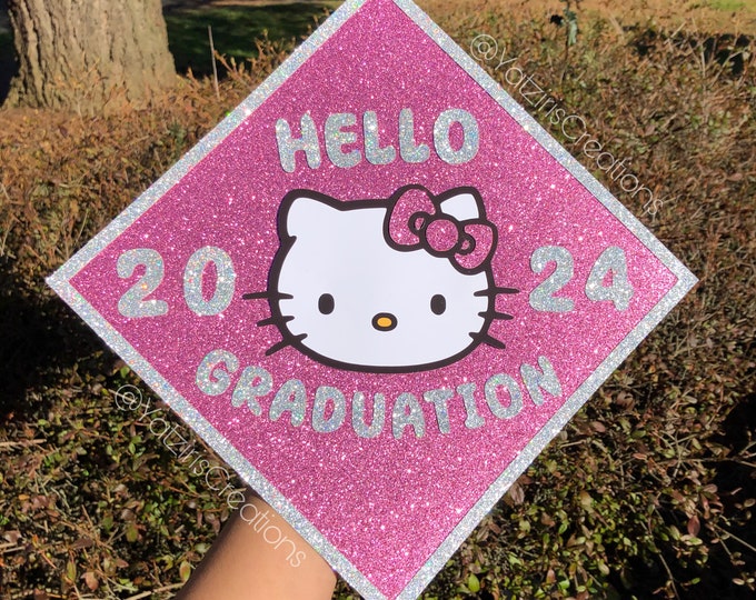 Hello Kitty Graduation Cap Topper Senior Grad Gift Personalized Cap