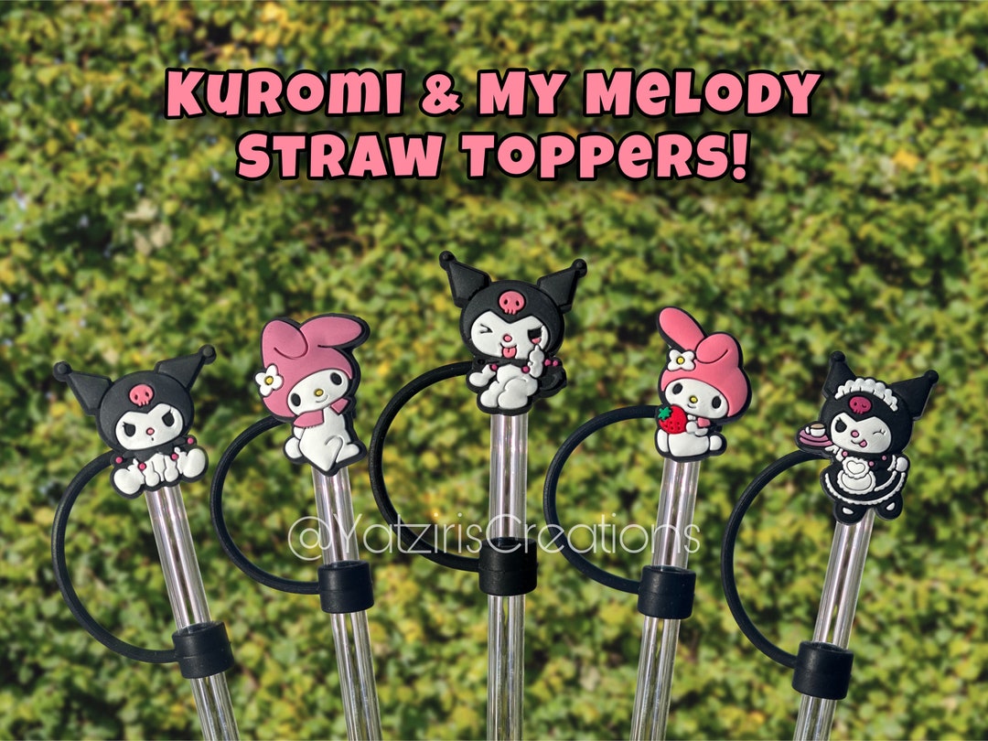 Kuromi & My Melody Straw Toppers Stanley Straw Covers Hello Kitty