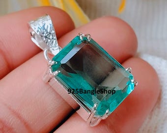 Handmade Aquamarine 925 Sterling Silver Pendant