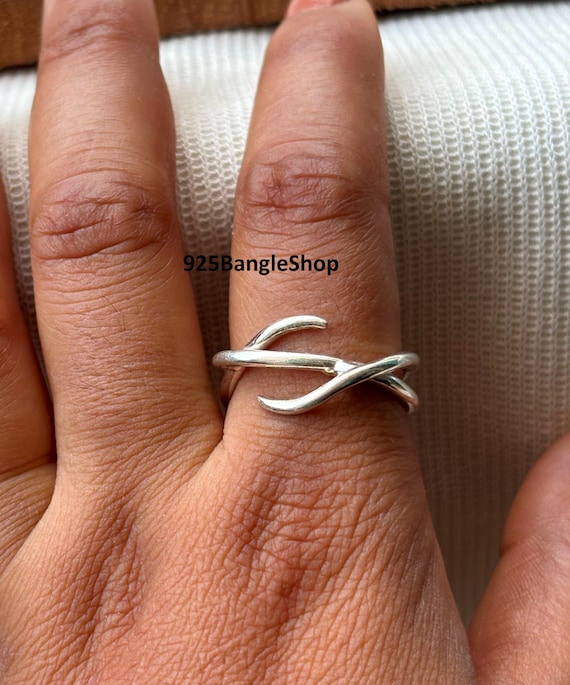 Sterling Silver Criss Cross Ring: 925 Open Statement Jewelry - Etsy