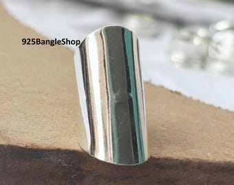 Anillo ancho de plata de ley hecho a mano: joyería bohemia con estilo