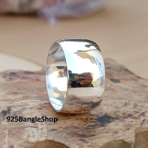 Sterling Silver Band Ring: Handmade Thumb Ring, Women&#39;s Jewelry