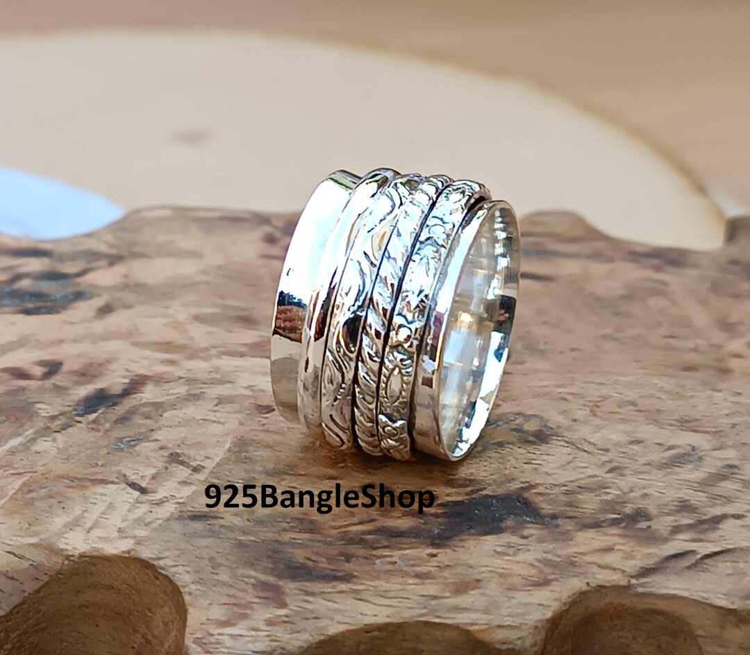 Handmade Sterling Silver Spinner Ring, Meditation Worry Ring - Etsy