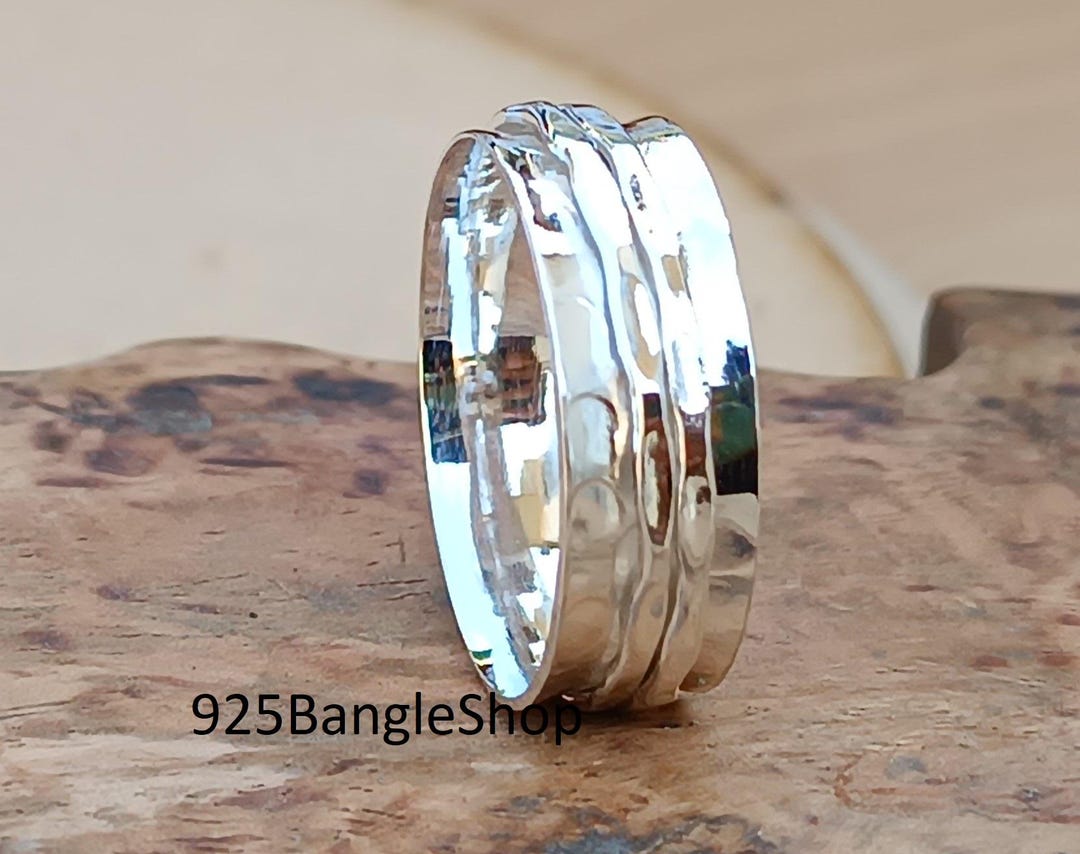 Sterling Silver Spinner Ring: Handmade Anxiety Meditation Ring - Etsy