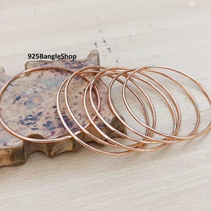 Handmade Pure Copper Bangle Set - Thin Solid Copper Bracelets