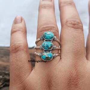 Beautiful Blue Copper Turquoise Ring, 925 Sterling Silver Ring, Gemstone Ring, Blue Turquoise Ring, Promise Ring, Pretty Ring, Gift Ring