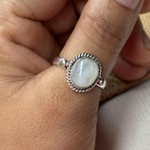 Moonstone Ring: Handmade 925 Sterling Silver Gemstone Ring