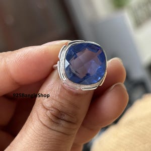 Blue Sapphire Ring: Handmade 925 Sterling Silver Gemstone Jewelry