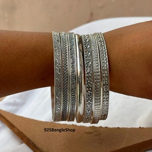 Handmade Sterling Silver Bangle Set: 7-Day Indian Stacking Bangles