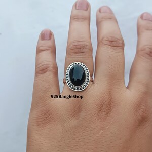 Black Onyx Statement Ring: Handmade 925 Sterling Silver