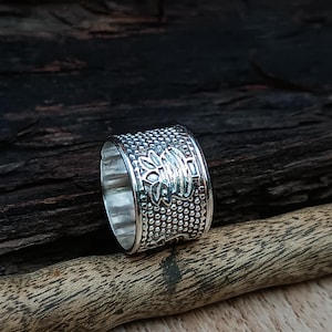 Handmade Sterling Silver Wide Band Ring: Statement Thumb Ring