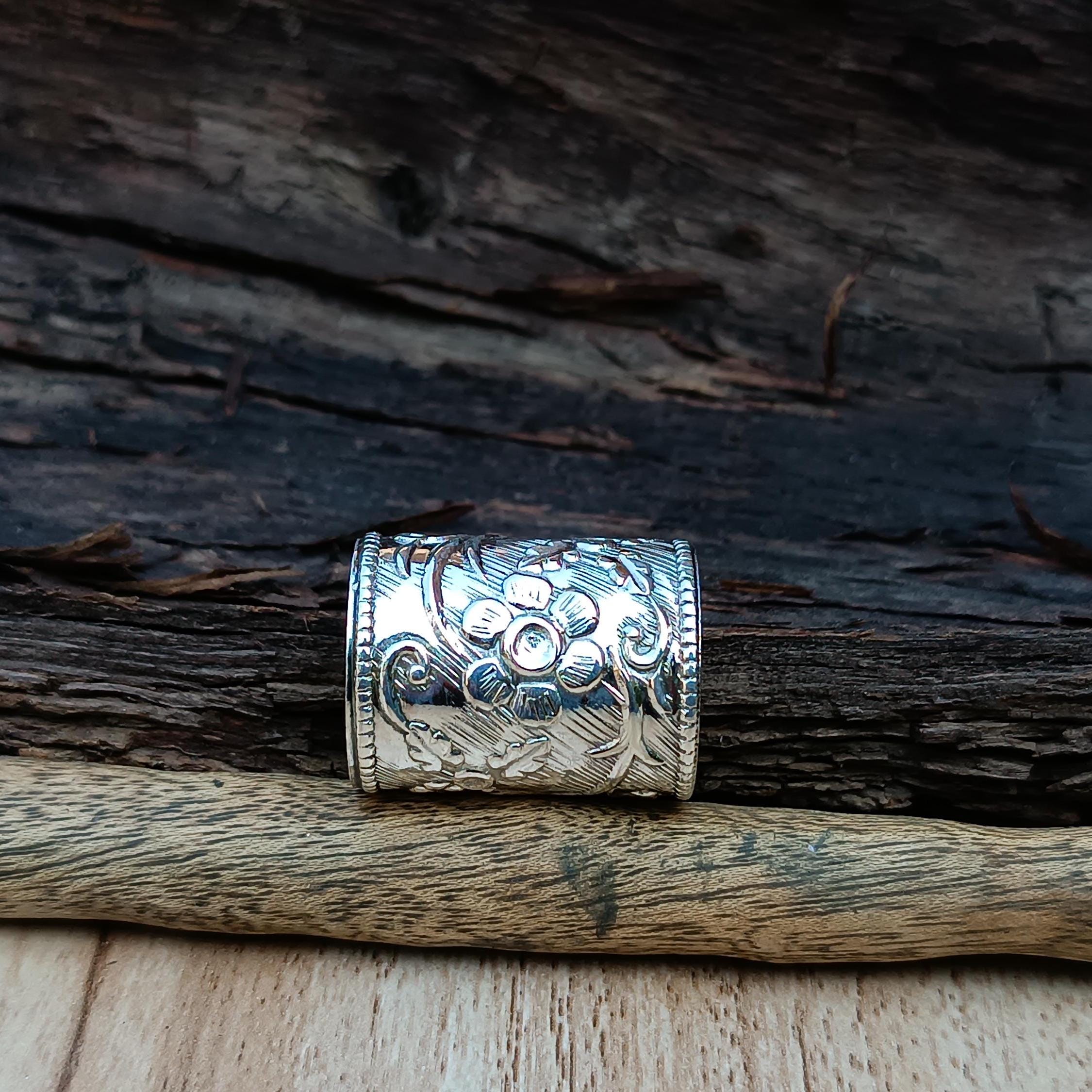 Handmade Sterling Silver Flower Band Ring: Wide Anniversary Ring - Etsy