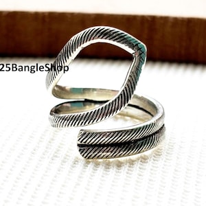 Silver Band Ring, Sterling Silver Ring, Oxidized Ring, Gift for Her, Wire Ring, Wide Band Ring, Braided Ring, Large Band Rings, Silver Rings