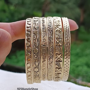 Brass Bangle Set of 6: Handmade Designer Bracelets
