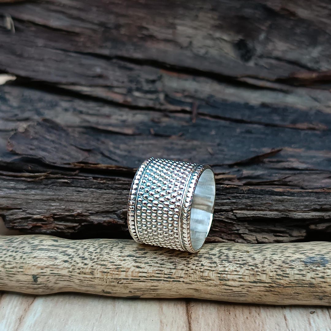 Handmade Sterling Silver Wide Band Ring: Statement Jewelry - Etsy