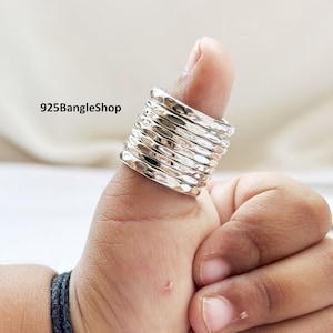 Sterling Silver Anxiety Spinner Ring: Unisex Fidget Jewelry