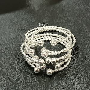 Bracelets épais antillais, lot de 7 joncs, argent sterling 925, bracelets faits main, bracelets de Noël, bracelets en argent, cadeaux