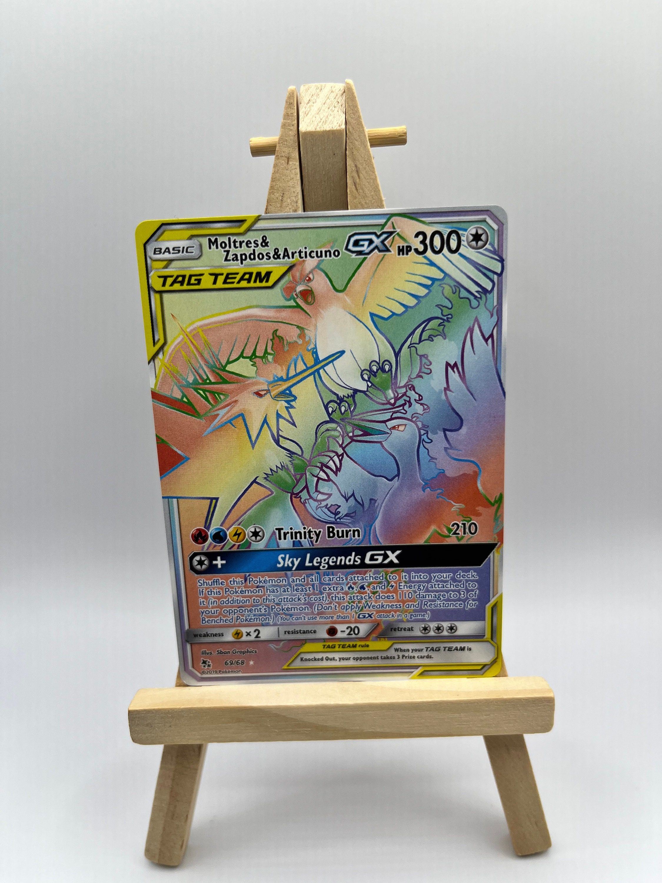  Moltres & Zapdos & Articuno Tag Team GX - 69/68 - Secret Rare -  Hidden Fates : Toys & Games