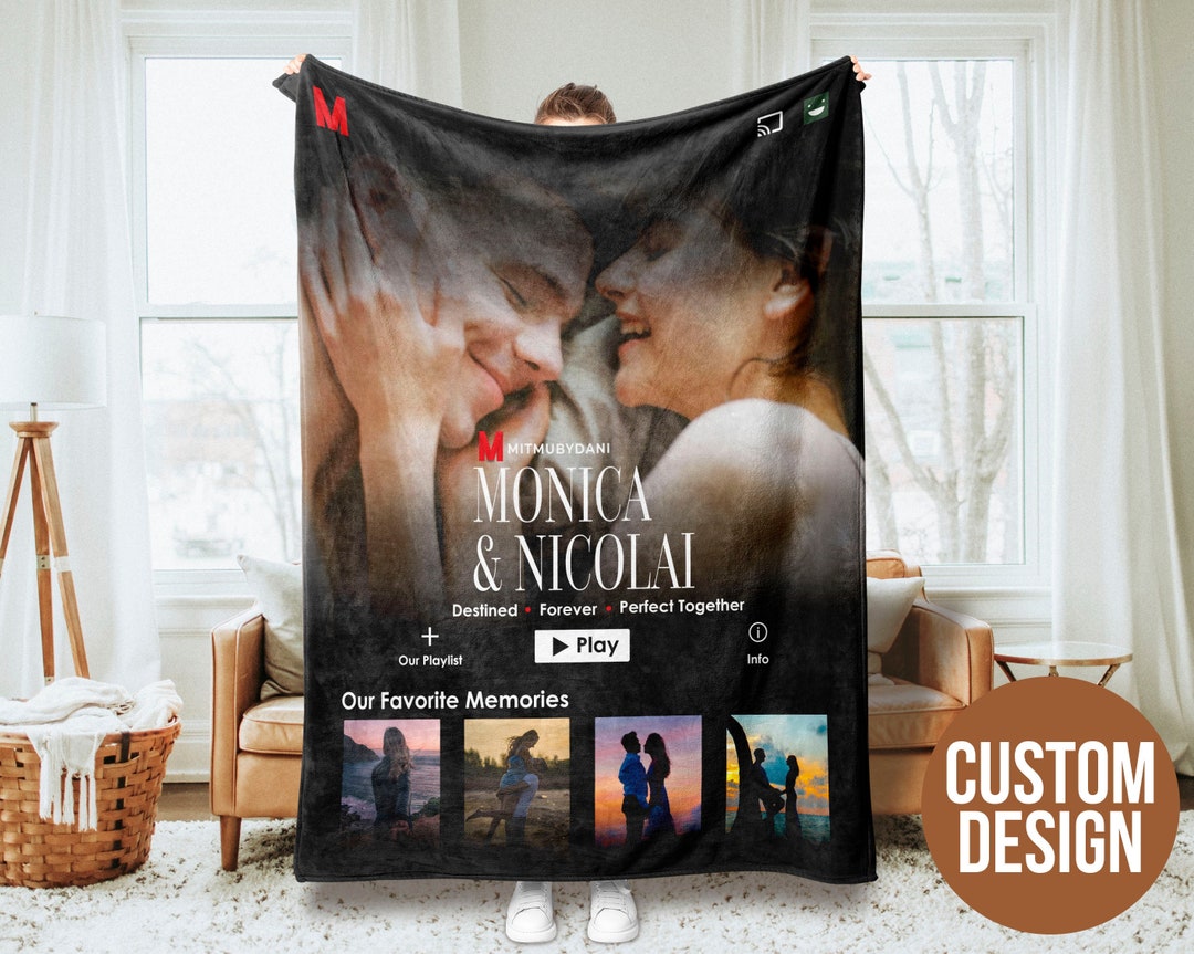 Custom Photo Blanket for Couple Trendy Christmas Movie Etsy
