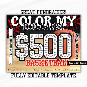 FULLY EDITABLE Basketball Fundraiser, Unique, Fill My Basketball, Basketball Fundraising Flyer | AAU Basketball Fundraiser | Elite